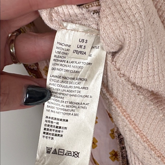 Free People Blossom Printed Balloon-Sleeve Thermal Sweater/ Size small - Picture 10 of 11